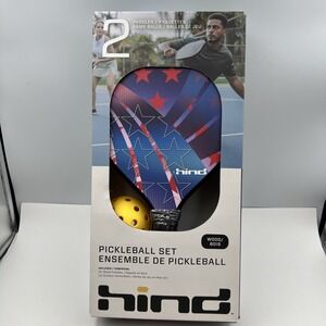 Pickleball Set 2 Wood‎ Paddles 2 Outdoor Game Balls HIND